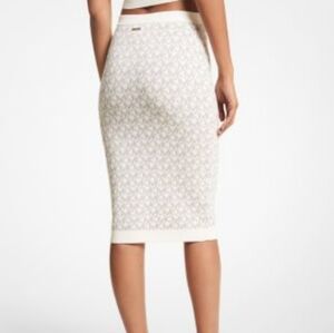 Michael Kors MK logo Jacquard pencil skirt Large